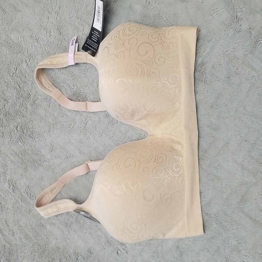 BALI NUDE SWIRL PATTERN COMFORT REVOLUTION SEAMLESS BRA 36D